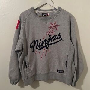 Vintage Rocksmith Ninjas 1993's Gray Pullover Sweatshirt Size Large M w/ Pockets